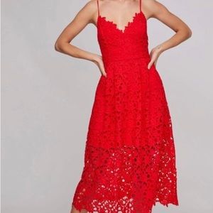 ASTR Red Lace midi dress